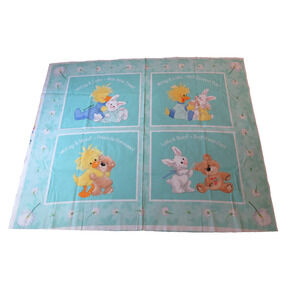 VTG WITZY & BOOF FRIENDS FOREVER Four Pillow Square Panels Aqua by Suzy Spafford
